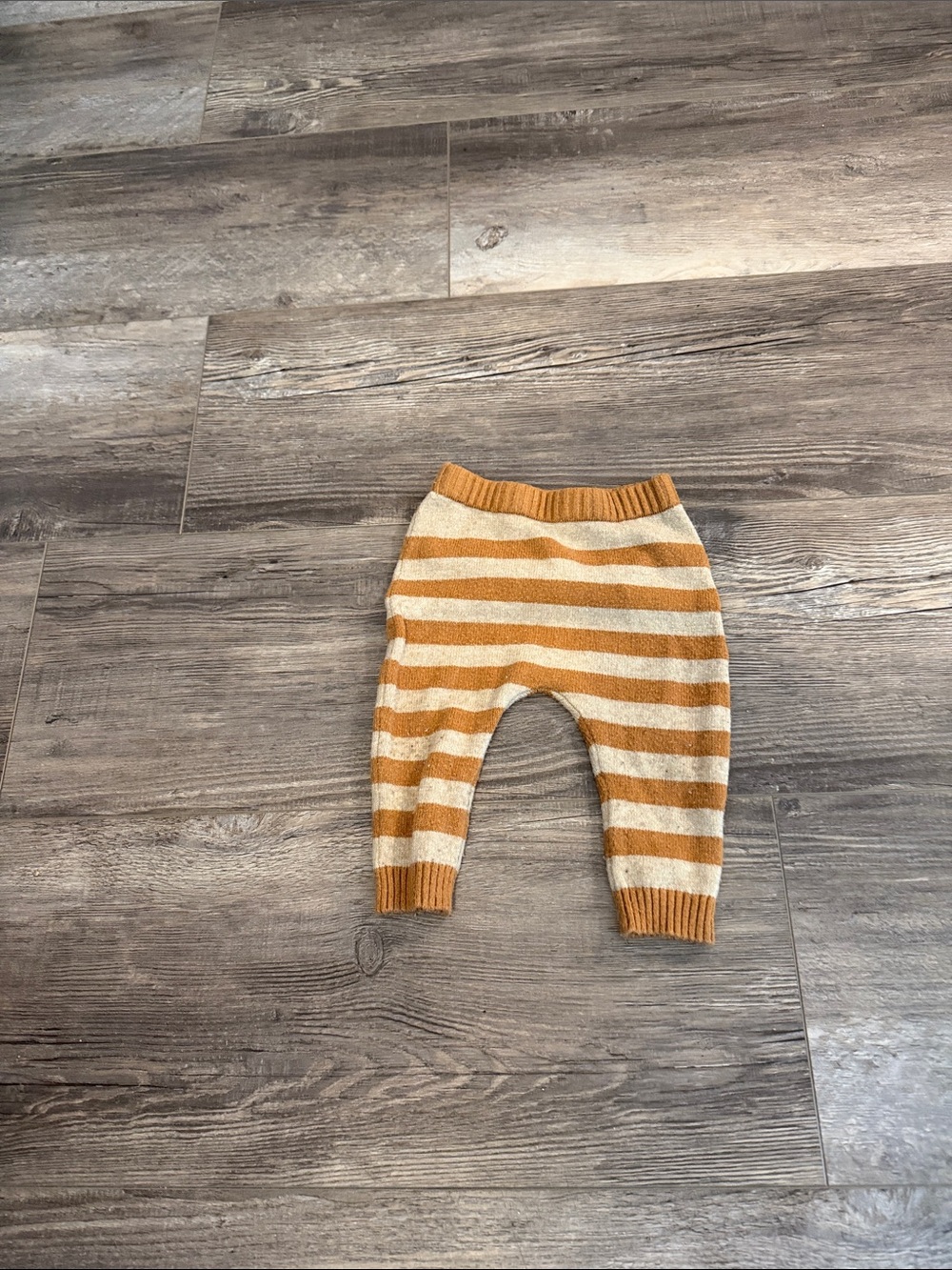 Deux Par‎ Deux Striped Knit Kids Bottoms - Cream and Mustard